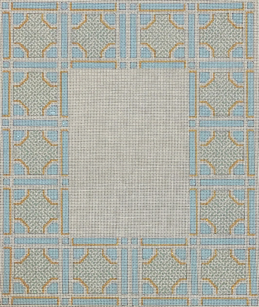 PF759 Turquoise and White Geometric Frame