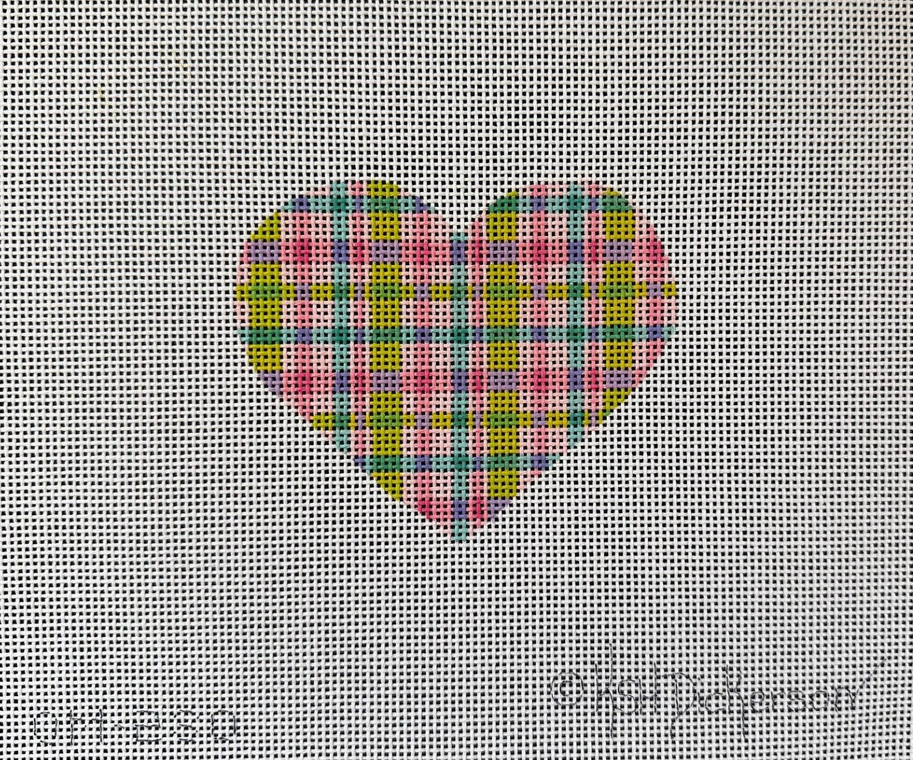 OM-312 Pink Plaid Heart
