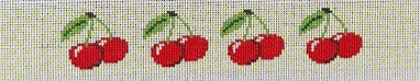 F-09B Cherries on Green and White Checks Fob