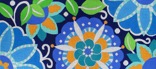 25003 Blue Pinwheel Lumbar Pillow