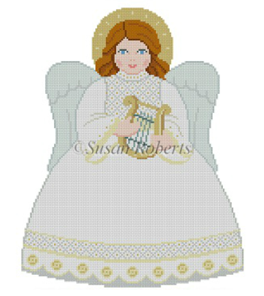 3397 Gold and White Angel Tree Topper