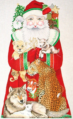 7061-18 Peaceable Kingdom Santa - 30" on 18 mesh