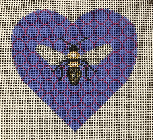 H-06 Bee on Blue Heart