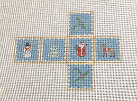 5353 Christmas Medley 3D Cube Ornament