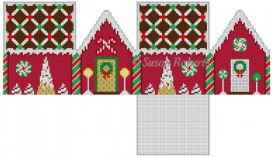 6260 Chocolate Trellis Red Velvet 3D Gingerbread House