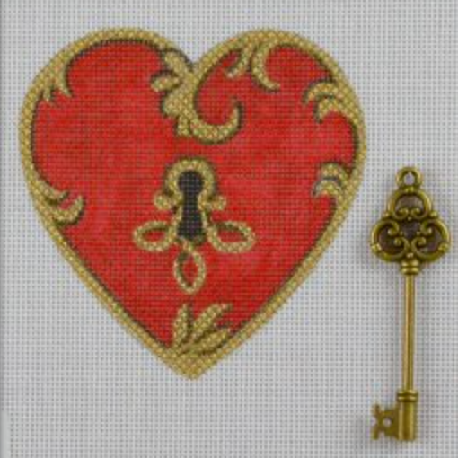 HT27 Lock Heart with Key - Red