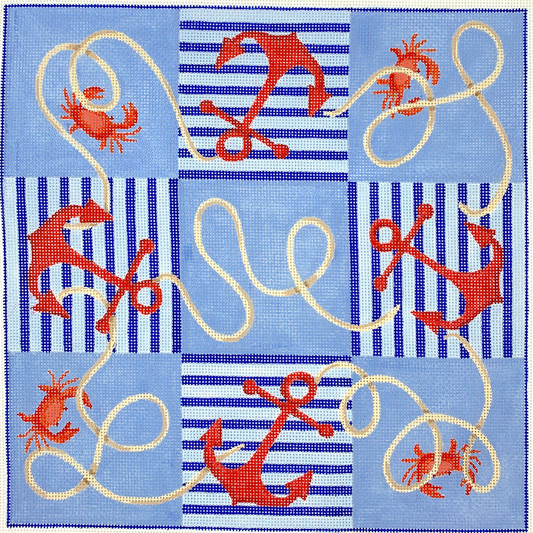 TTT-02 Crabs and Anchors Nautical Tic-Tac-Toe Board