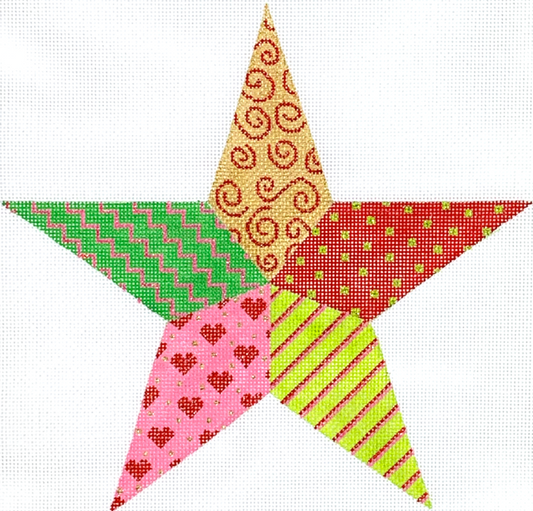 XTT-07 Patchwork Star Christmas Tree Topper