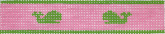 KF-34 Lime Green Whales on Pink Key Fob